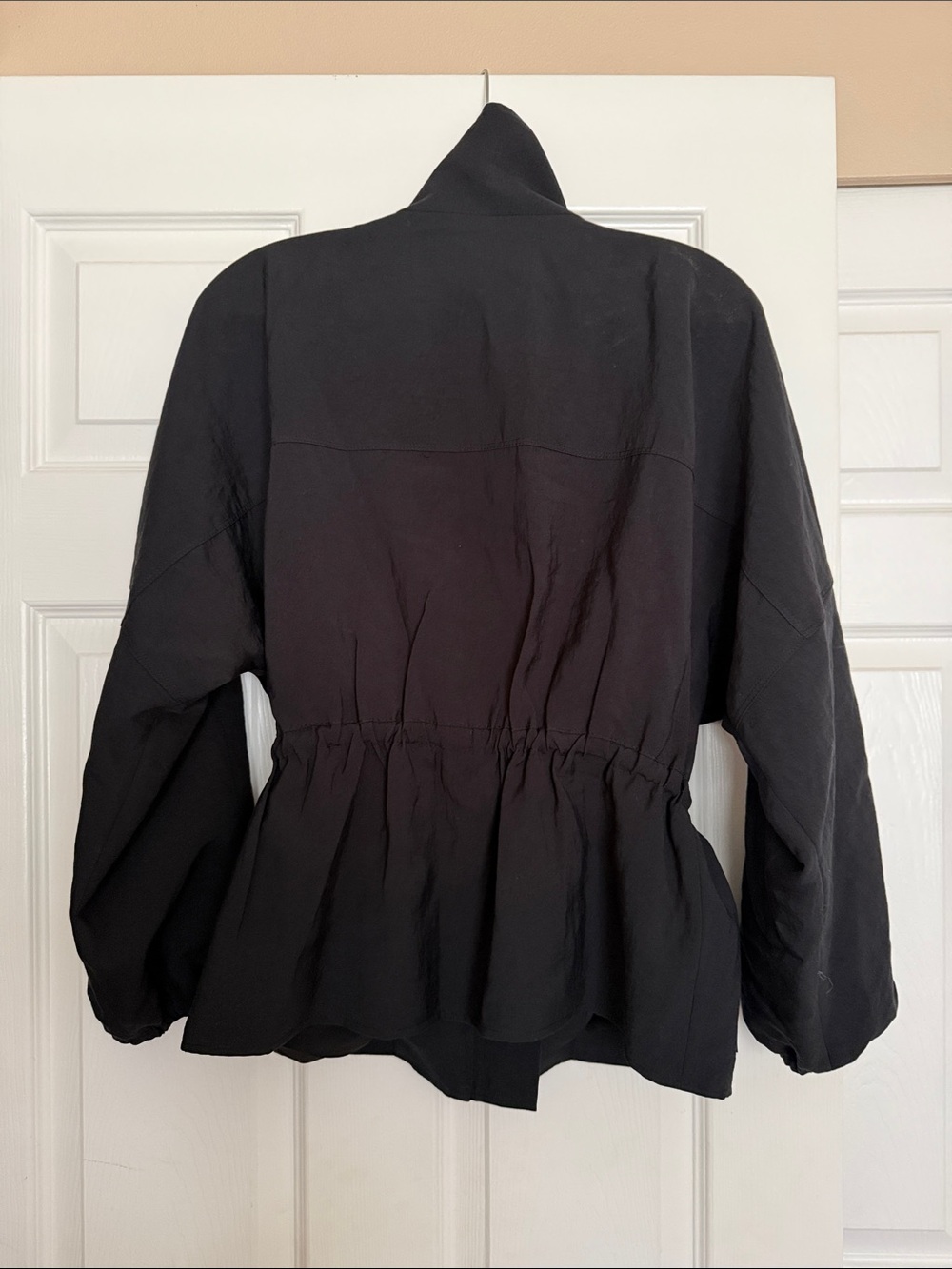 Simply Vera Wang Black Cinched Waist Funnel Neck Jacket S - Picture 4 of 7